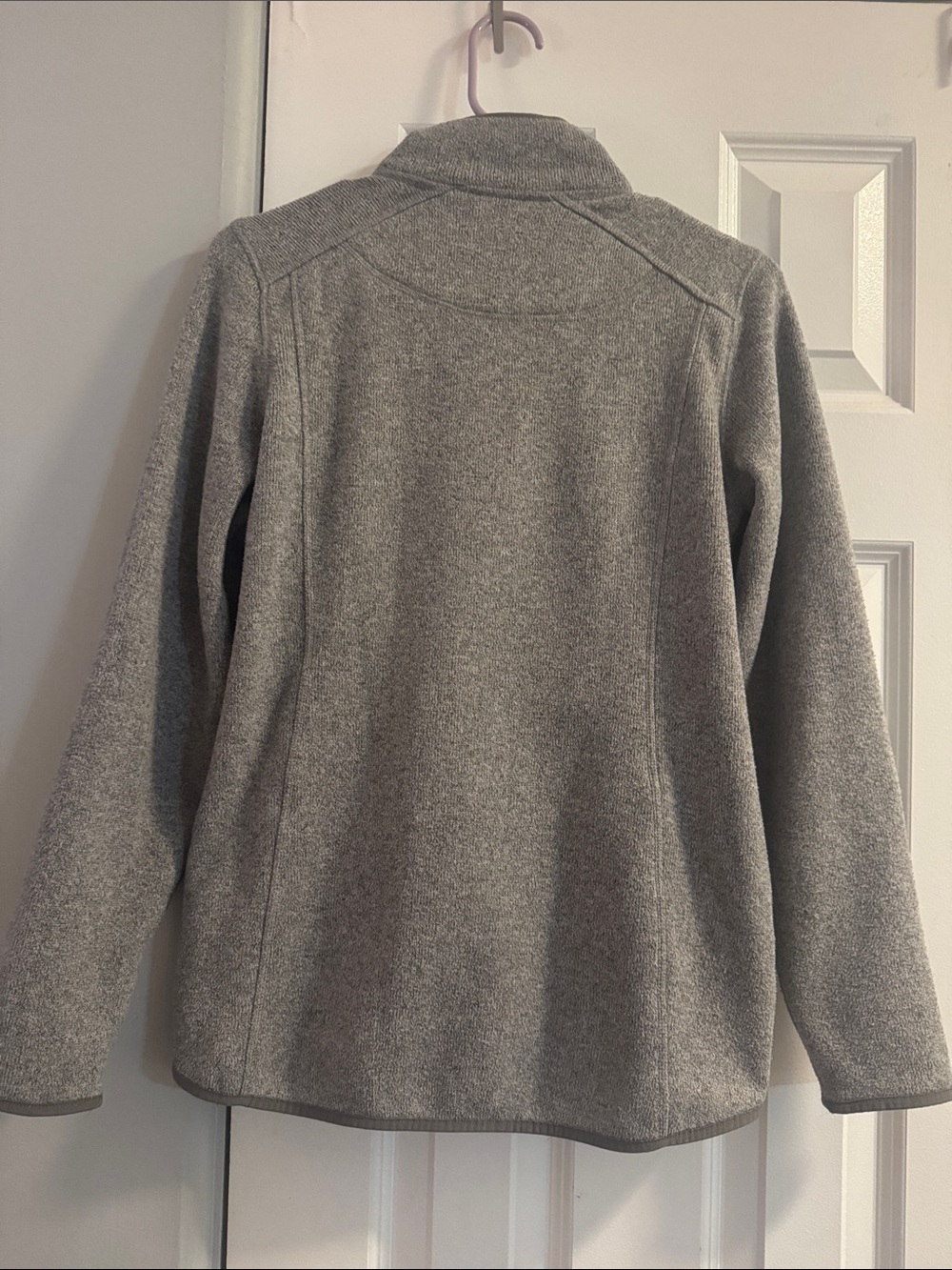 L.L. Bean Light Gray Full-Zip Fleece Jacket - Picture 8 of 9